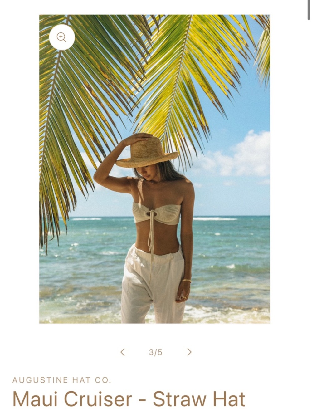Maui Cruise Straw Sun Hat - Augustine Hat co - Picture 2 of 3